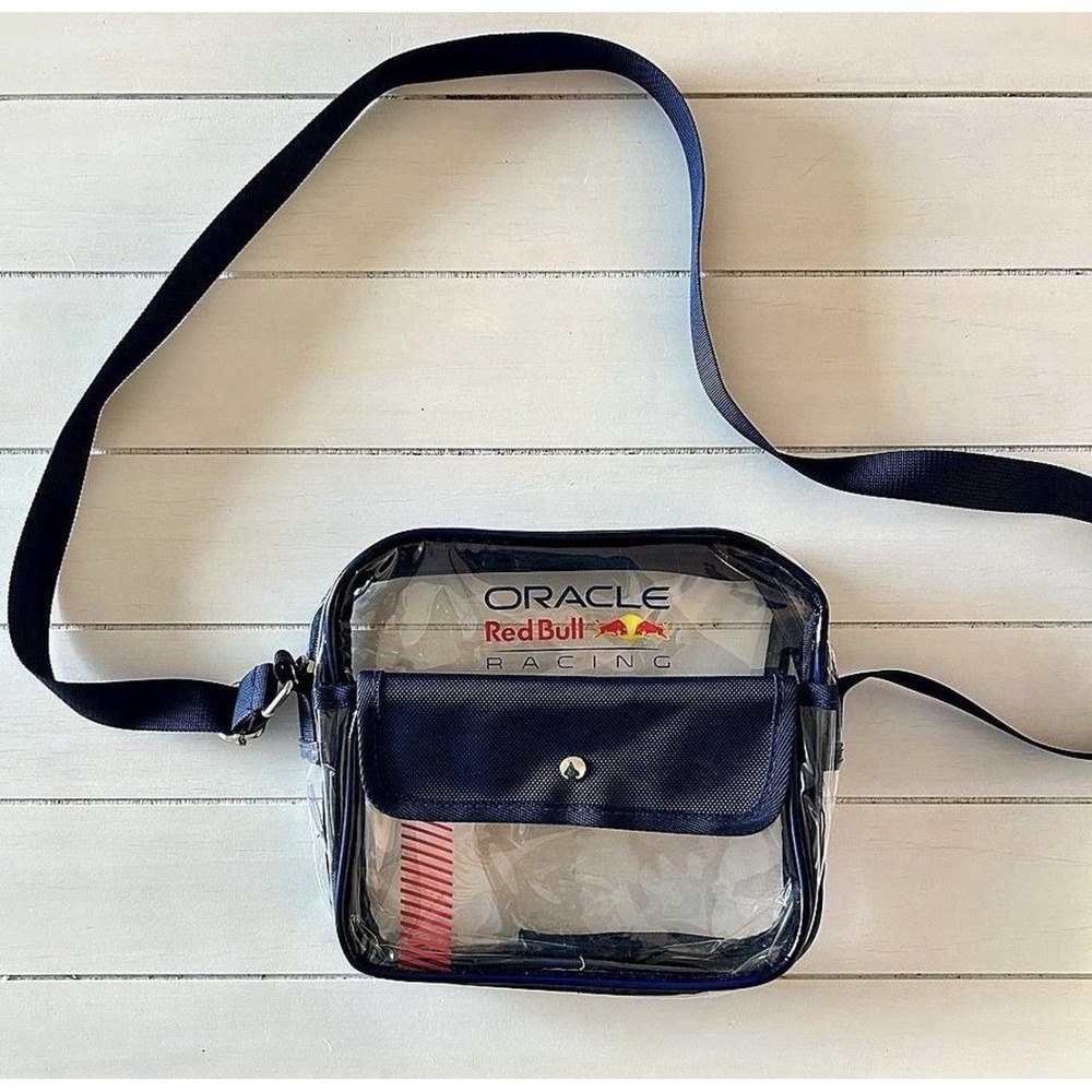 Oracle Red Bull Racing Clear/Navy Small Crossbody Bag, Zip & Snap, Adj Strap